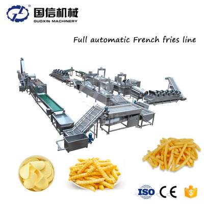 1000kg/h Certified Full-Auto Potato French Fries Production Line / Frozen French Fries Production Line