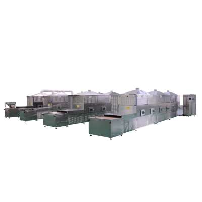 Tunnel continuous industrial dog food microwave dryer and sterilization machine